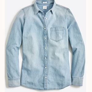 XS Gently Used JCREW Light Blue Denim Shirt